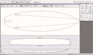 technical drawing surfboard
