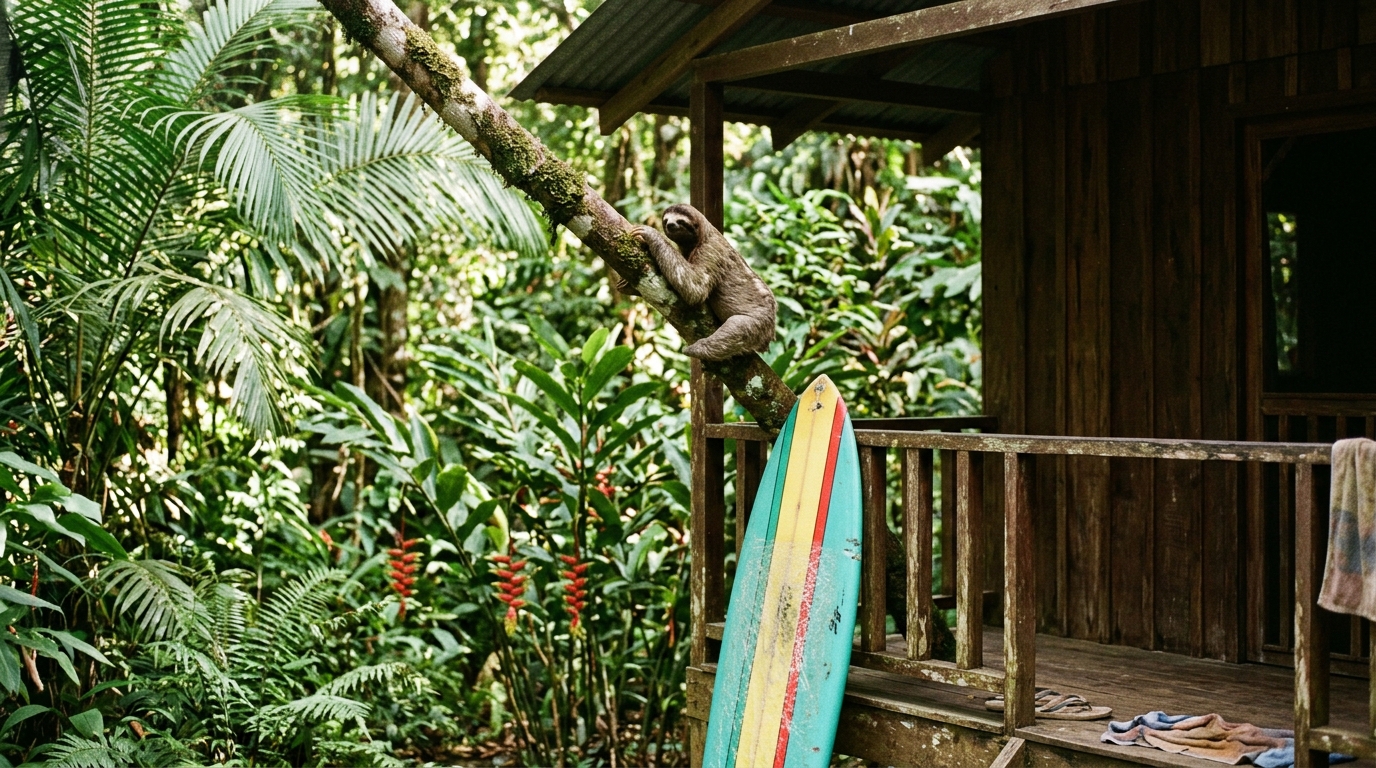Sloth spotted easily near surf breaks in Costa Rica
