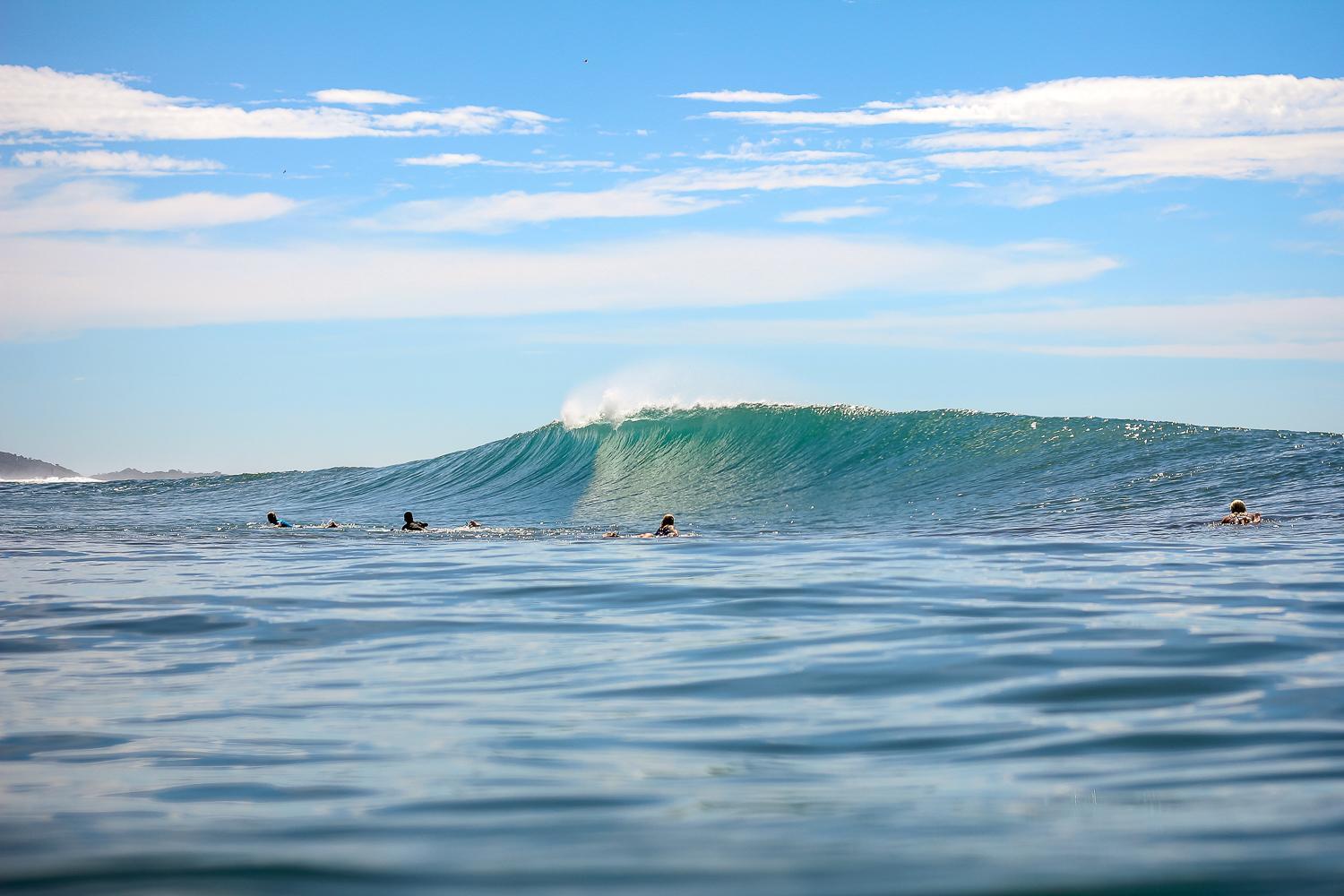 A clean A-frame wave peeling in Santa Teresa Costa Rica