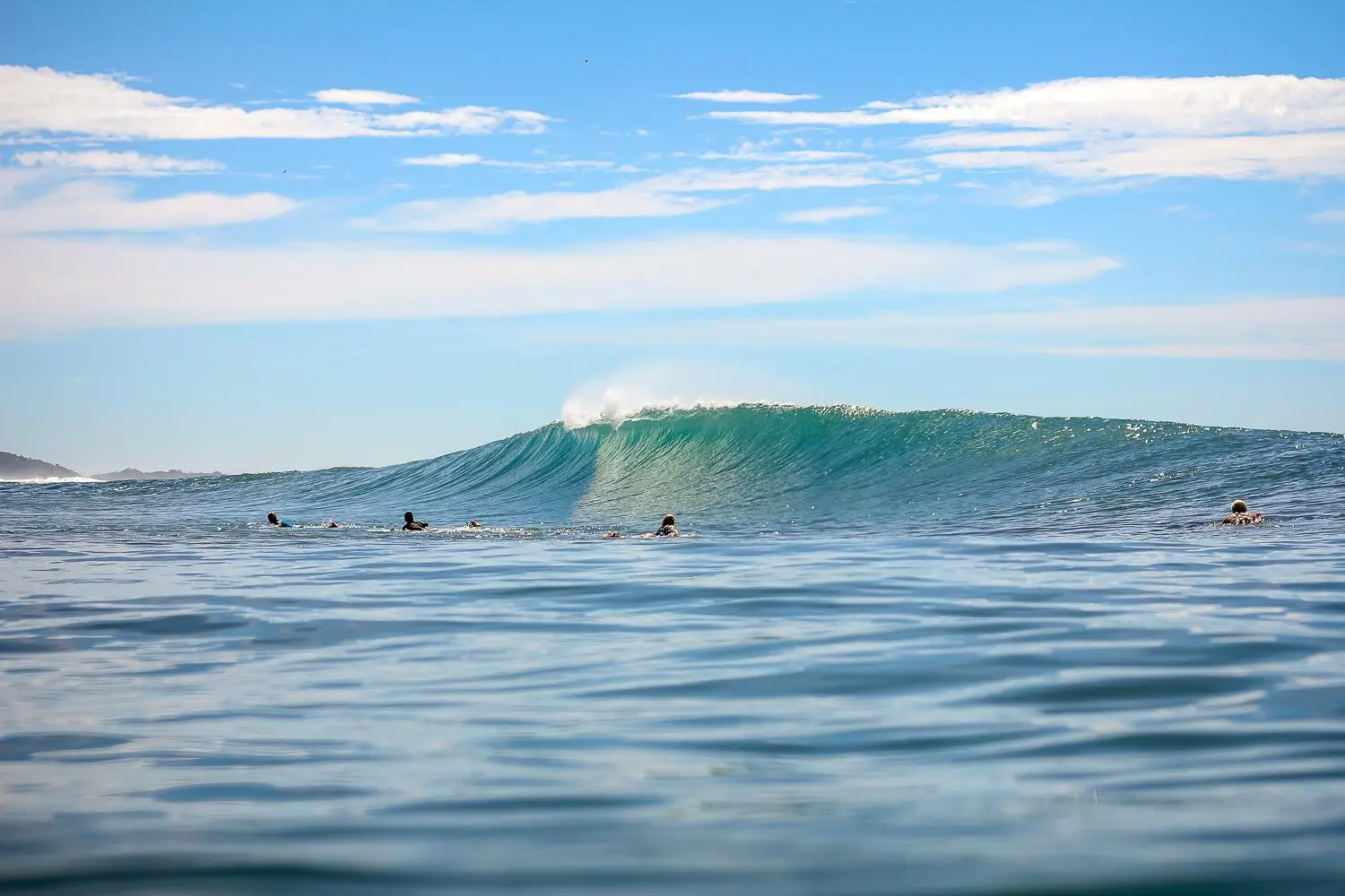 A clean A-frame wave peeling in Santa Teresa Costa Rica
