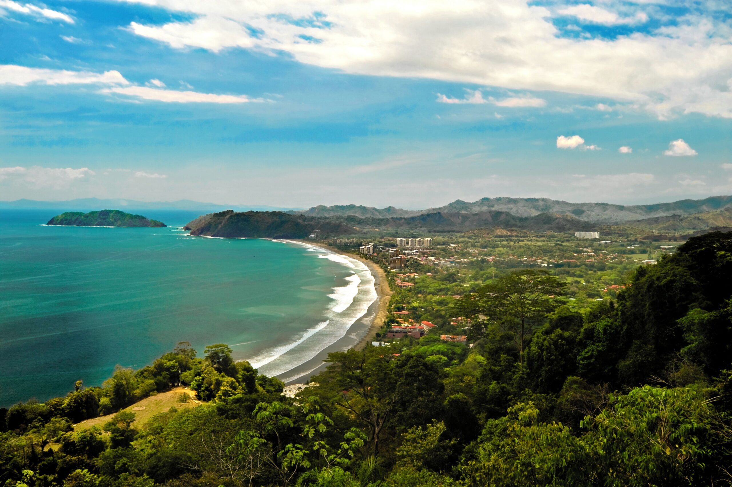 Aerial view of Jacó Beach in Costa Rica