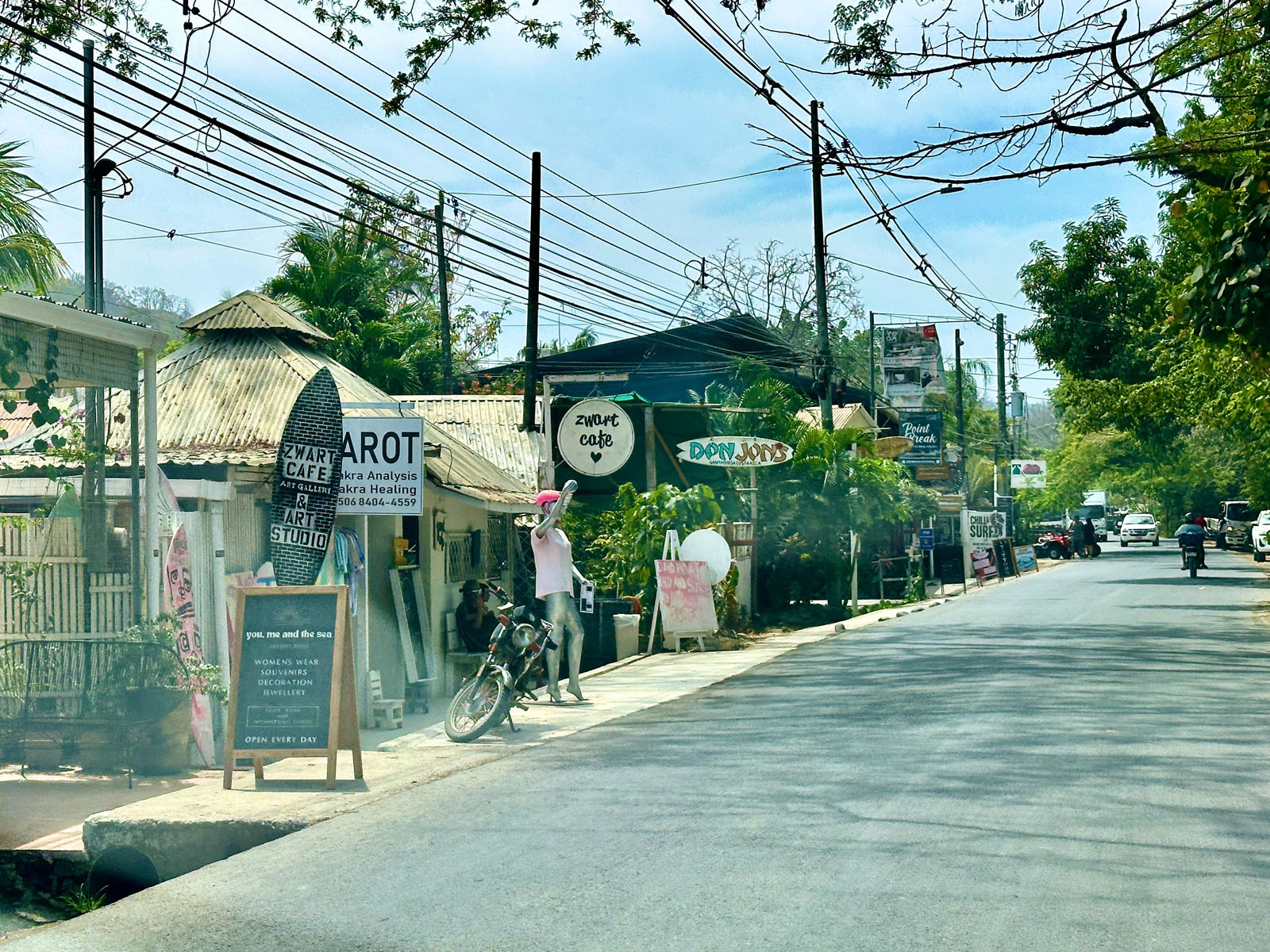 Santa Teresa Costa Rica surf town main street and vibe