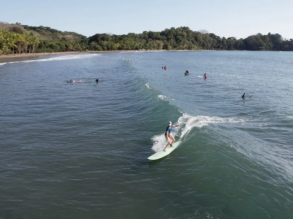 Beginner surf lessons at Dominicalito beach in Costa Rica
